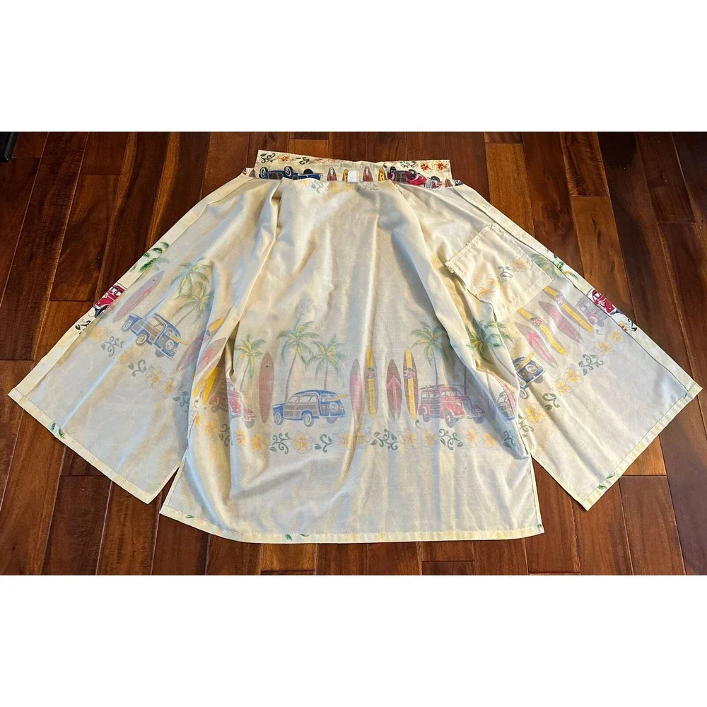 Men’s Hawaiian Shirt Caribbean Surfboards Cars  Floral Flowers L / XL Button Up - Picture 3 of 13